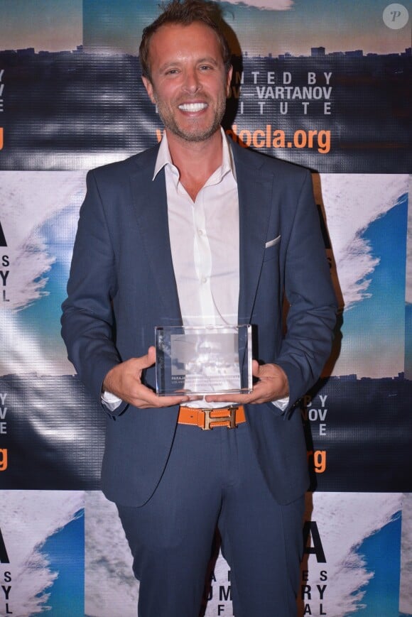 Le producteur Fabrice Sopoglian - Fabrice Sopoglian reçoit deux Awards pour le documentaire "VIF" sur la vie de Christian Audigier lors du festival DOC LA à Los Angeles le 20 octobre 2017.