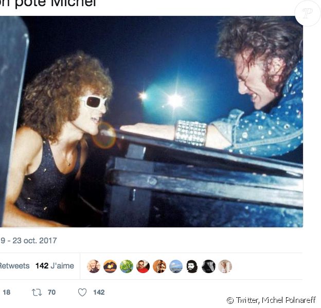 Michel Polnareff écrit à Johnny Hallyday sur Twitter, le 23 octobre 2017.