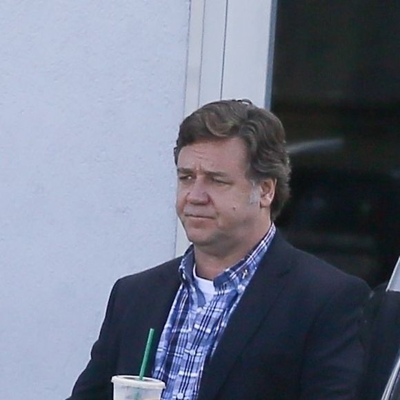 Exclusif - Russell Crowe sur le tournage de "Boy Erased" à Atlanta le 22 octobre 2017.