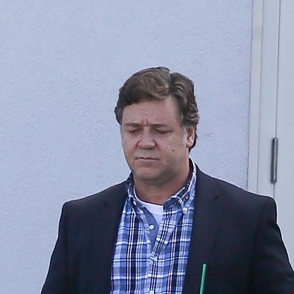 Exclusif - Russell Crowe sur le tournage de "Boy Erased" à Atlanta le 22 octobre 2017.