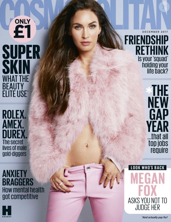 Megan Fox en couverture du numéro de décembre 2017 de l'édition UK de Cosmopolitan.