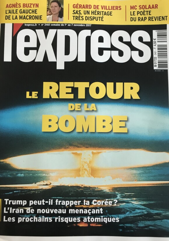 L'Express en kiosques le 31 octobre 2017.