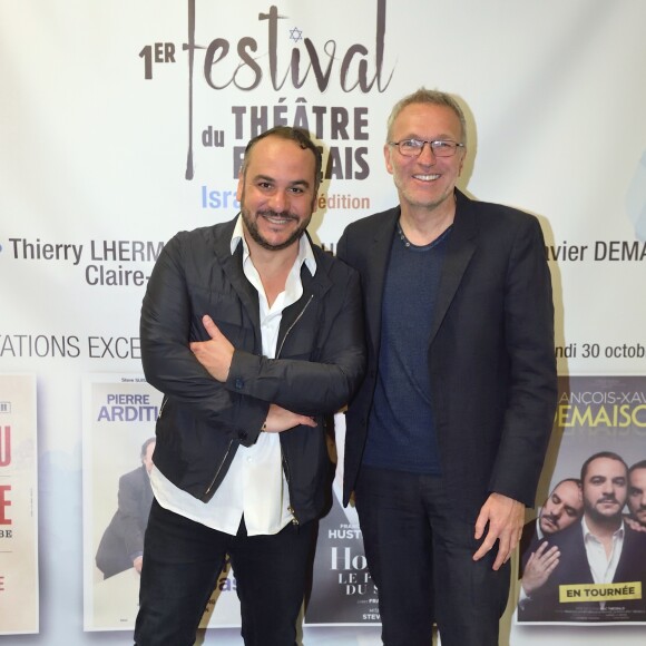 Exclusif - François-Xavier Demaison et Laurent Ruquier - 4e soirée du tout 1er Festival du Théâtre Français en Israël, organisé par Steve Suissa à Tel Aviv, le 30 octobre 2017. © Erez Lichtfeld/Bestimage