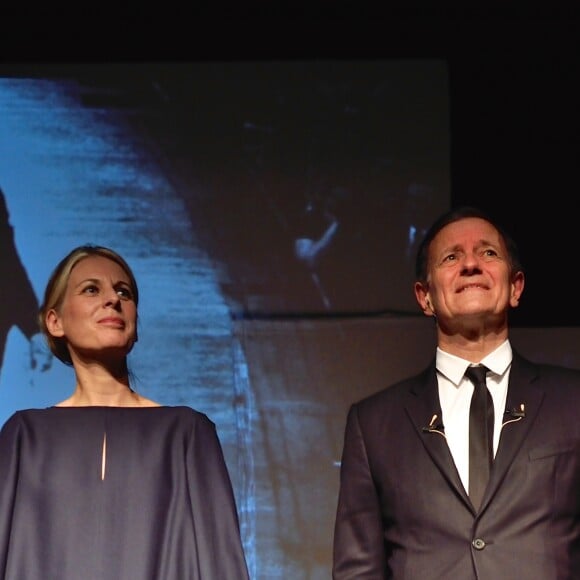 Francis Huster et la pianiste Claire-Marie Le Guay - 3e soirée du tout 1er Festival du Théâtre Français en Israël, organisé par Steve Suissa à Tel Aviv, le 29 octobre 2017. © Erez Lichtfeld/Bestimage