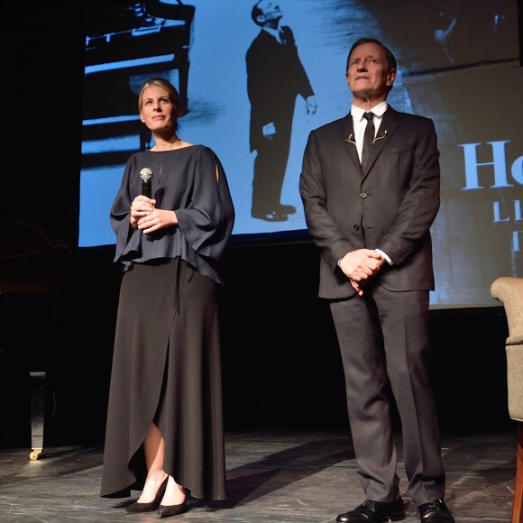 Francis Huster et la pianiste Claire-Marie Le Guay - 3e soirée du tout 1er Festival du Théâtre Français en Israël, organisé par Steve Suissa à Tel Aviv, le 29 octobre 2017. © Erez Lichtfeld/Bestimage