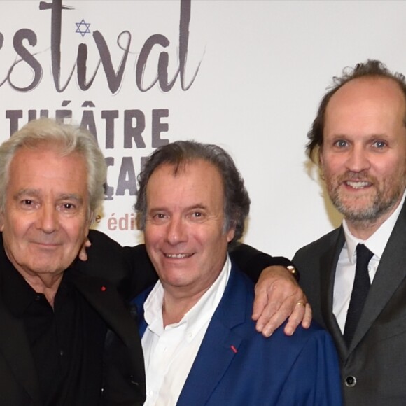 Exclusif - Steve Suissa, fondateur du festival, Pierre Arditi, Daniel Russo et Jean-Marc Dumontet, producteur du festival - 2e soirée du tout 1er Festival du Théâtre Français en Israël, organisé par Steve Suissa à Tel Aviv, le 23 octobre 2017. © Erez Lichtfeld/Bestimage