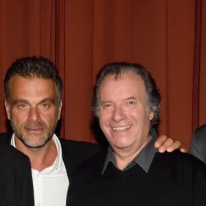 Exclusif - Steve Suissa, fondateur du festival, Pierre Arditi, Daniel Russo et Jean-Marc Dumontet, producteur du festival - 2e soirée du tout 1er Festival du Théâtre Français en Israël, organisé par Steve Suissa à Tel Aviv, le 23 octobre 2017. © Erez Lichtfeld/Bestimage