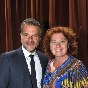 Exclusif - Steve Suissa, fondateur du festival et Véronique Genest - 1re soirée du tout 1er Festival du Théâtre Français en Israël, organisé par Steve Suissa à Tel Aviv, le 22 octobre 2017. © Erez Lichtfeld/Bestimage