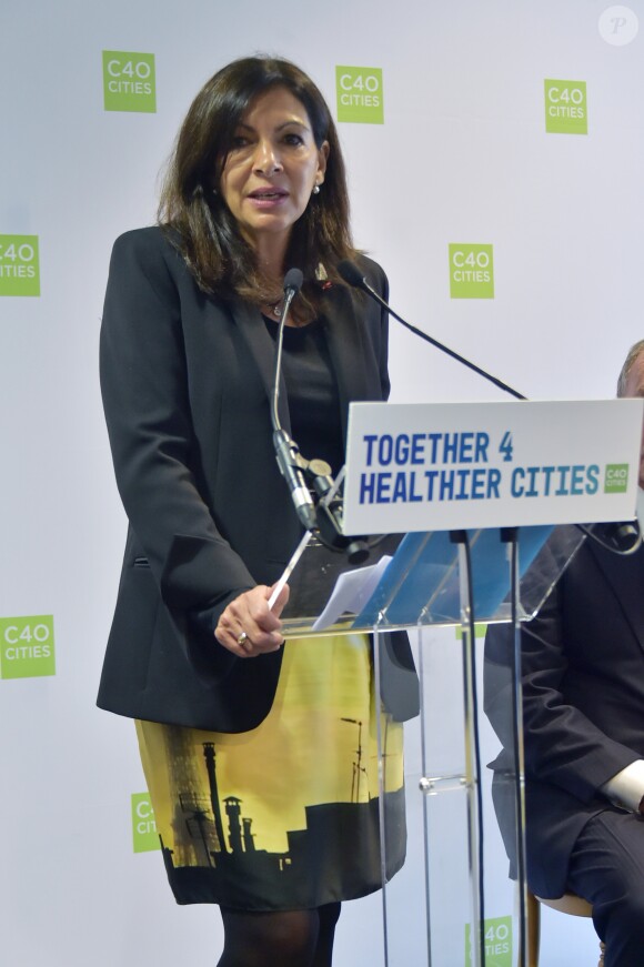 Anne Hidalgo - Conférence de presse "C40 Cities" des maires du monde à l'hôtel Intercontinental .© Giancarlo Gorassini/Bestimage