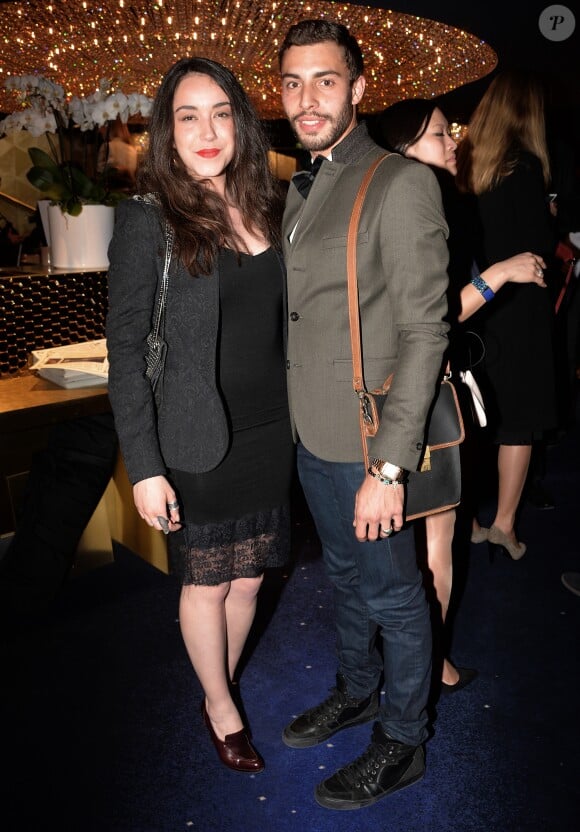 Marwan Berreni et Coline D'Inca (Plus Belle La Vie) - Personnalités lors de la 10ème cérémonie des Globes de Cristal au Lido à Paris, le 13 avril 2015.