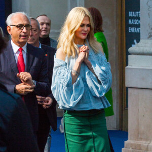 Nicole Kidman inaugure les vitrines de Noël de PRINTEMPS Haussmann. Paris, le 7 novembre 2017.