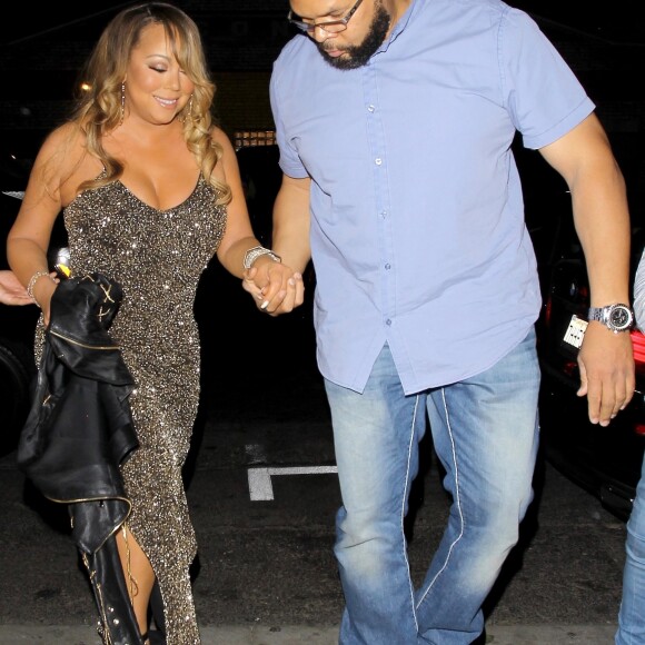 Exclusif - Mariah Carey est allée diner en amoureux avec son compagnon Bryan Tanaka au restaurant TAO à Los Angeles, le 31 août 2017