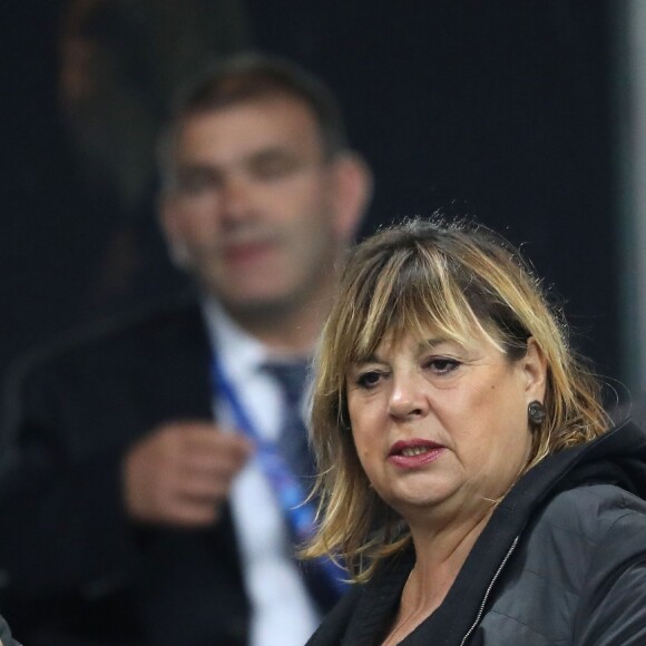 Michèle Bernier au Stade de France le 11 novembre 2017 lors du match de rugby France - Nouvelle-Zélande (18-38), à Saint-Denis.