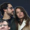 Thomas Hollande et Emilie Broussouloux au Stade de France le 11 novembre 2017 lors du match de rugby France - Nouvelle-Zélande (18-38), à Saint-Denis.