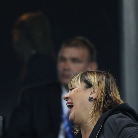 Michèle Bernier au Stade de France le 11 novembre 2017 lors du match de rugby France - Nouvelle-Zélande (18-38), à Saint-Denis.