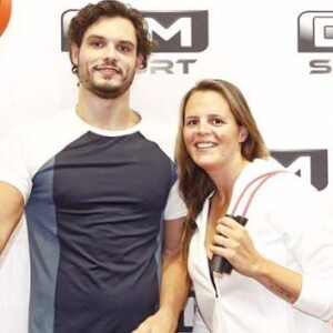 Florent et Laure Manaudou participent à une nouvelle campagne publicitaire Dim sport. Instagram, novembre 2017.