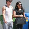 Exclusif - Naya Rivera, enceinte, et son mari Ryan Dorsey à la sortie d'un cours de gym à Los Angeles. Le 27 mars 2015.