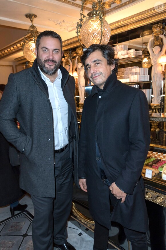 Exclusif - Bruce Toussaint et Ariel Wizman - Soirée d'inauguration du Café Pouchkine au 16, place de la Madeleine dans le 8ème arrondissement à Paris le 29 novembre 2017. © Julio Piatti/Bestimage