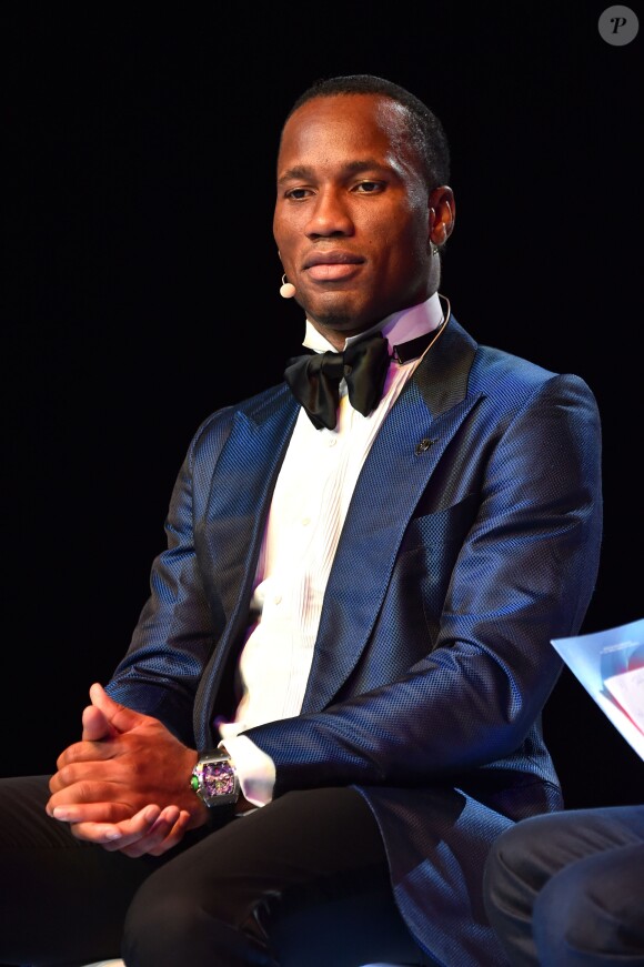 Didier Drogba durant la soirée de gala du 10ème Forum international de Peace and Sport au Sporting à Monaco le 7 décembre 2017. © Bruno Bebert/Bestimage