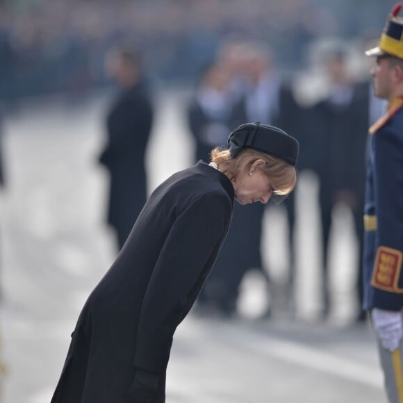 La princesse Margarita de Roumanie - Obsèques du roi Michel de Roumanie à Bucarest, le 16 décembre 2017.