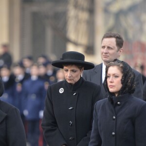 La princesse Marie de Roumanie - Obsèques du roi Michel de Roumanie à Bucarest, le 16 décembre 2017.