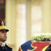 Le roi Juan Carlos d'Espagne - Obsèques du roi Michel de Roumanie à Bucarest, le 16 décembre 2017.