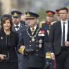 La reine Silvia de Suède, le roi Carl Gustav de Suède - Obsèques du roi Michel de Roumanie à Bucarest, le 16 décembre 2017.