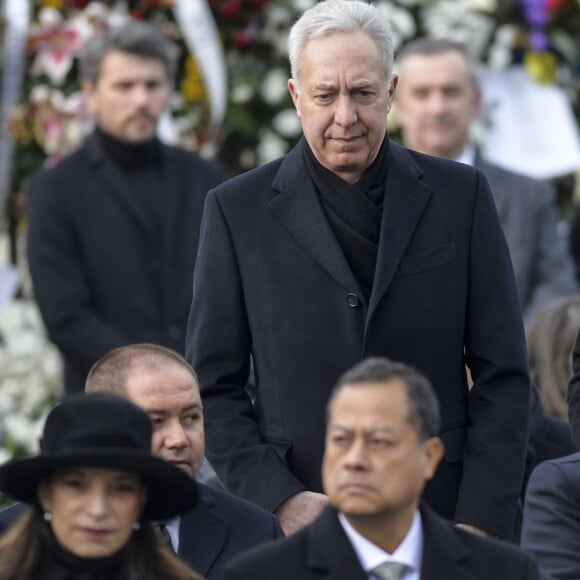 Hans Klemm et sa femme Mari Kano - Obsèques du roi Michel de Roumanie à Bucarest, le 16 décembre 2017.