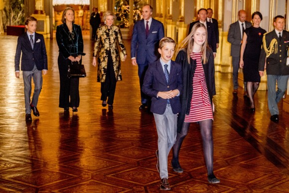 Le prince Nicolas et la princesse Luisa Maria de Belgique - La famille royale de Belgique assiste au traditionnel concert de Noël au palais royal à Bruxelles le 20 décembre 2017. 20/12/2017 - Bruxelles