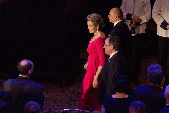 La reine Mathilde de Belgique le 8 décembre 2017 à Düsseldorf le Prix national allemand du développement durable.