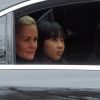 Laeticia Hallyday et ses filles Jade et Joy - Sorties de l'église de la Madeleine après les obsèques de Johnny Hallyday à Paris, le 9 décembre 2017. © Coadic Guirec/Bestimage