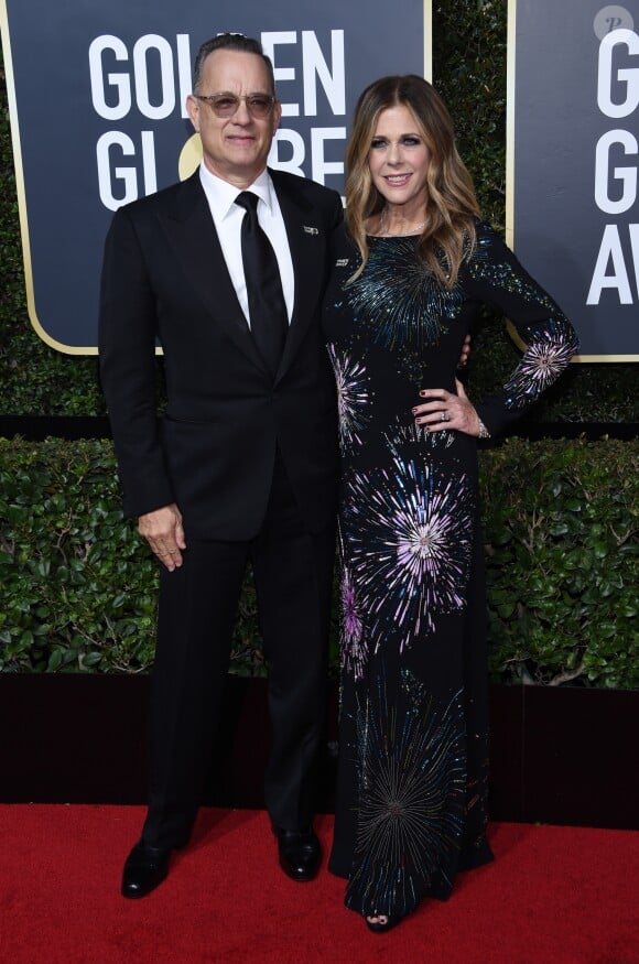 Tom Hanks et sa femme Rita Wilson sur le tapis rouge de la 75ème cérémonie des Golden Globe Awards au Beverly Hilton à Los Angeles, le 7 janvier 2018. © Chris Delmas/Bestimage