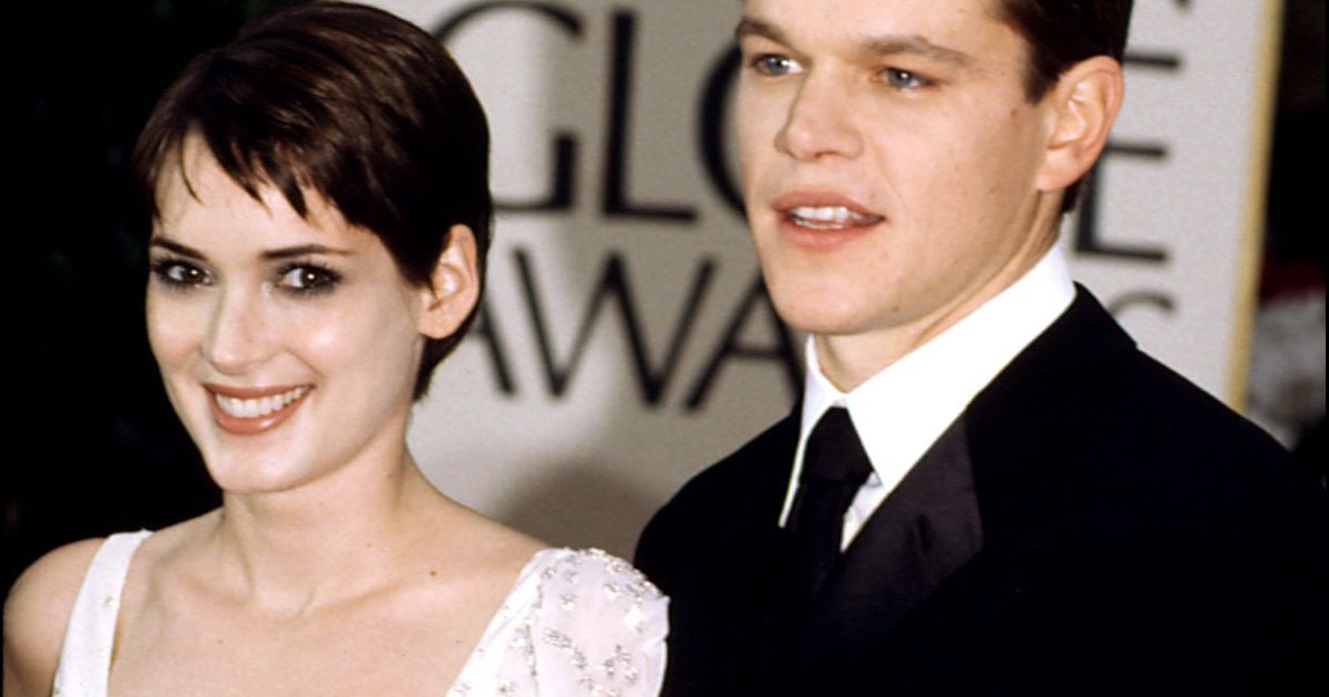 Winona Ryder et Matt Damon aux Golden Globes. Février 2000. Purepeople