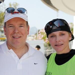 Exclusif - La princesse Charlene de Monaco lors de la 2e Riviera Sup Race, une course de stand up paddle de 14 km, le 25 juin 2016. © Claudia Albuquerque/Bestimage