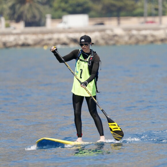 Exclusif - La princesse Charlene de Monaco lors de la 2e Riviera Sup Race, une course de stand up paddle de 14 km, le 25 juin 2016. © Claudia Albuquerque/Bestimage