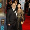 Harvey Weinstein et sa femme Georgina Chapman - Arrivée des people à la cérémonie des Bafta Awards à Londres, le 16 février 2014.
