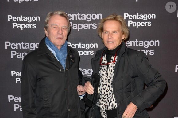 Bernard Kouchner et sa femme Christine Ockrent - Avant-première du film "Pentagon Papers" au cinéma l'UGC Normandie à Paris, France, le 13 janvier 2018. © Borde-Coadic/Bestimage