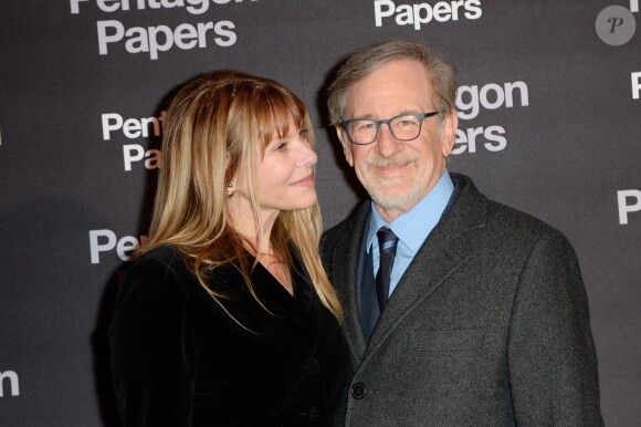 Kate Capshaw et son mari Steven Spielberg - Avant-première du film "Pentagon Papers" au cinéma l'UGC Normandie à Paris, France, le 13 janvier 2018. © Borde-Coadic/Bestimage