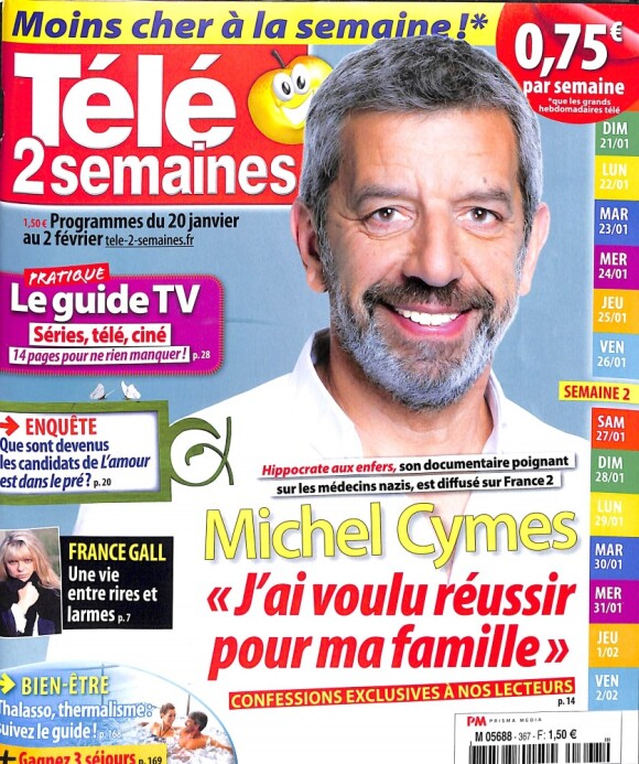 Magazine Télé 2 semaines en kiosques le 15 janvier 2018.