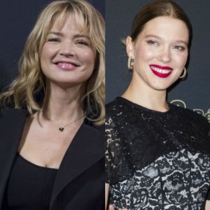 Léa Seydoux et Virginie Efira avec leurs espoirs lors de la soirée des Révélations aux César 2018, le 15 janvier 2018 à Paris.