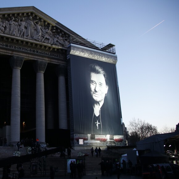 Obsèques de Johnny Hallyday en l'église La Madeleine à Paris, le 9 décembre 2017. © Christophe Aubert/Bestimage