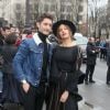 Pierre Niney et sa compagne Natasha Andrews - Arrivée des people au défilé de mode Dior Homme Automne-Hiver 2018-2019 à Paris, le 20 janvier 2018. © CVS/Veeren/Bestimage
