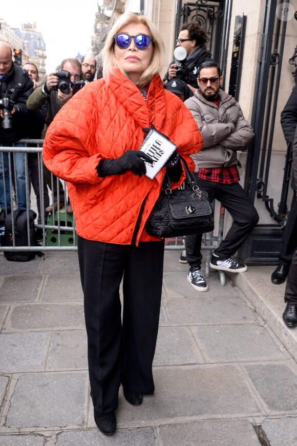 Amanda Lear au défilé de mode Jean Paul Gaultier, collection haute-couture printemps-été 2018, à Paris. Le 24 janvier 2018