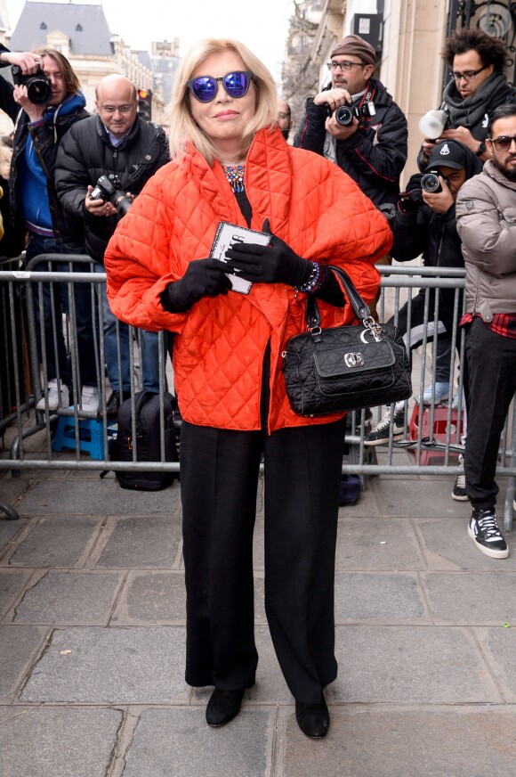 Amanda Lear au défilé de mode Jean Paul Gaultier, collection haute-couture printemps-été 2018, à Paris. Le 24 janvier 2018
