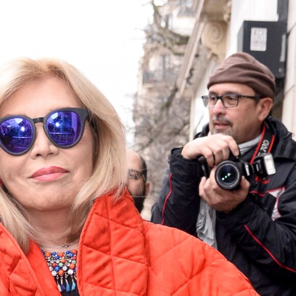 Amanda Lear au défilé de mode Jean Paul Gaultier, collection haute-couture printemps-été 2018, à Paris. Le 24 janvier 2018