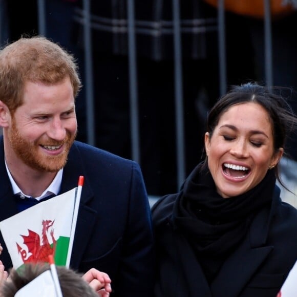 Le prince Harry et Meghan Markle en visite au château de Cardiff, le 18 janvier 2018.