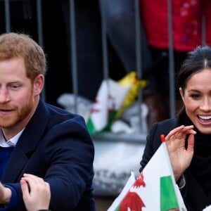 Le prince Harry et Meghan Markle en visite au château de Cardiff, le 18 janvier 2018.