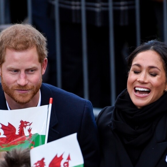 Le prince Harry et Meghan Markle en visite au château de Cardiff, le 18 janvier 2018.