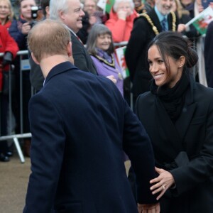 Le prince Harry et Meghan Markle en visite au château de Cardiff, le 18 janvier 2018.