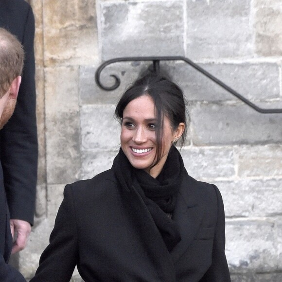 Le prince Harry et Meghan Markle en visite au château de Cardiff, le 18 janvier 2018.